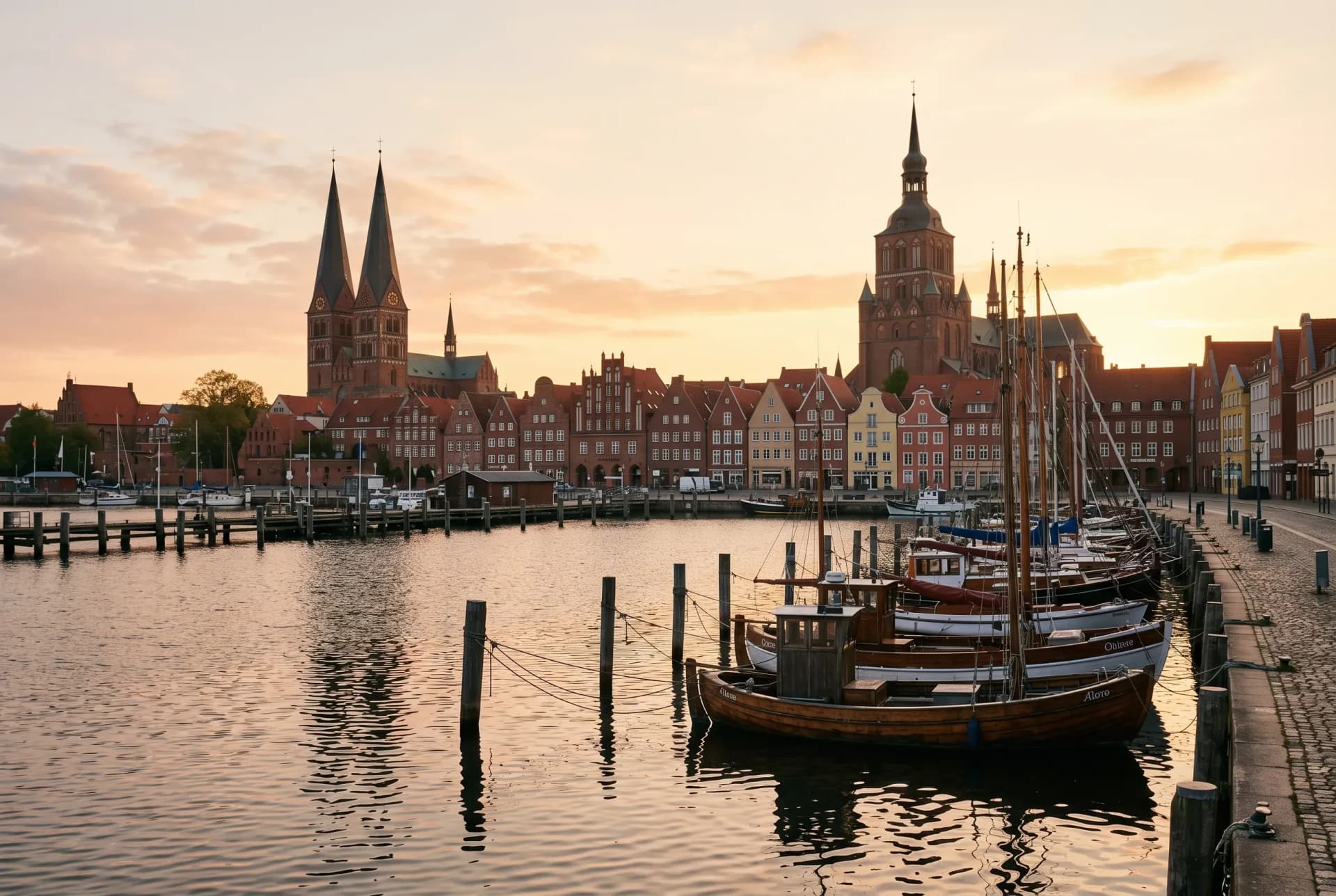 Stralsunder Hafen am Morgen – nahe der Wohngemeinschaft am Sund