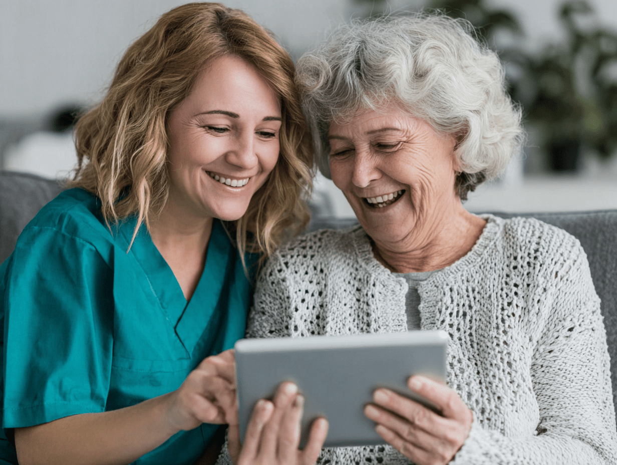 Pflegeberatung durch Fachkraft Pflegefachkraft bei einer Pflegeberatung mit einer älteren Patientin